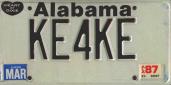 Alabama KE4KE Plate