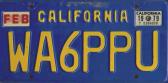 California WA6PPU Plate