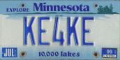 Minnesota KE4KE Plate